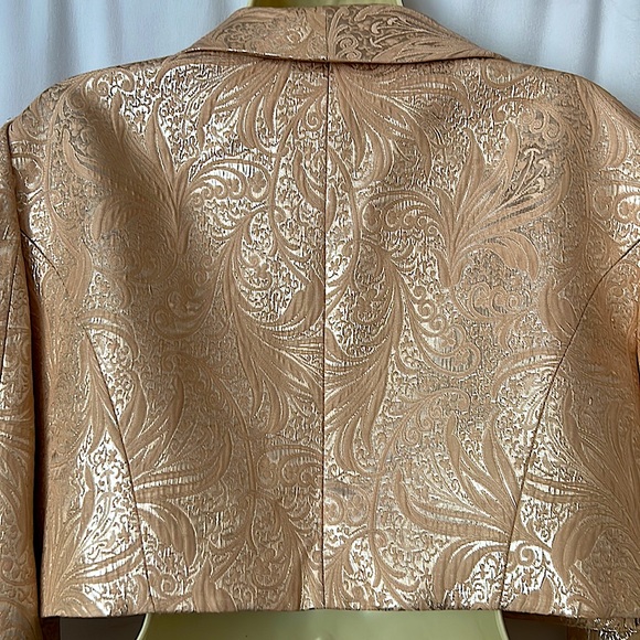 Alex Evenings Stunning Light Pink Floral Jacquard Bolero Jacket Top **Size 12P** - Picture 4 of 5